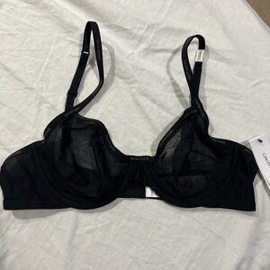 Calvin Klein Nwt Marquisette Sheer Unlined Black Underwire Bra QF1680 - 001
